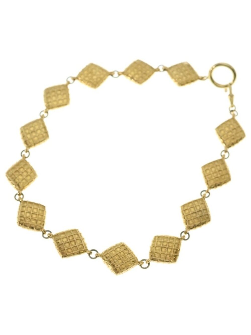 Chanel Quilted Diamond Gold Plated Necklace Choker - Picture 2 of 6
